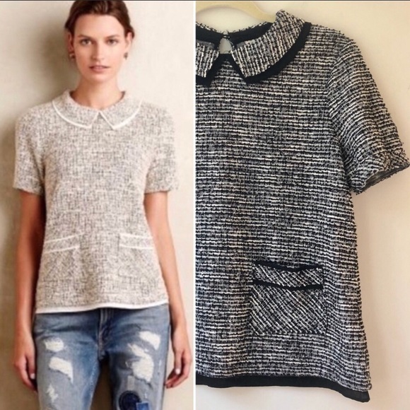Anthropologie Tops - Anthropologie Postmark Tweed Blouse